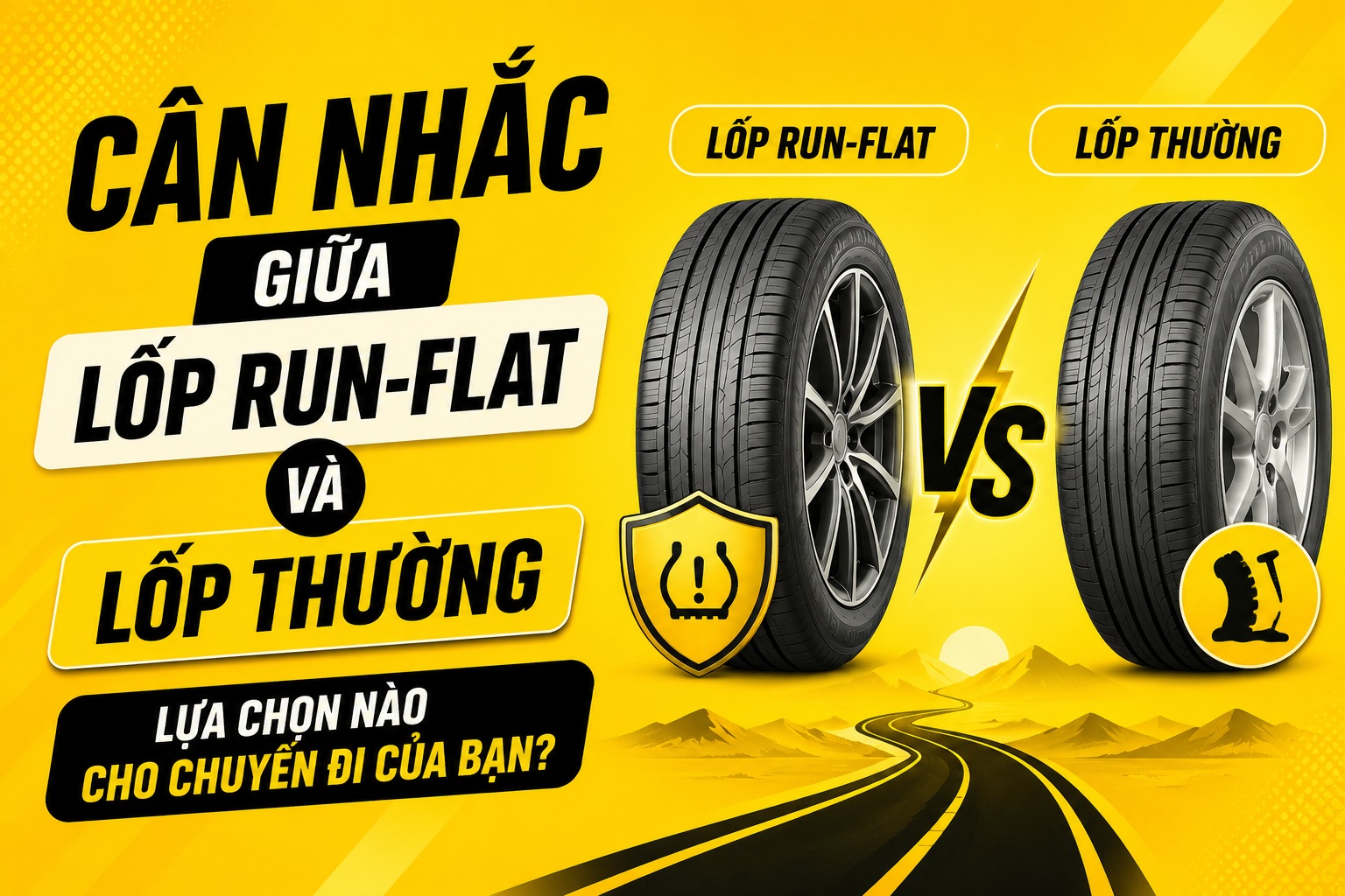 Lốp chống xịt (Run-flat) và Lốp thường (Truyền thống): Lựa chọn nào cho chuyến đi của bạn?
