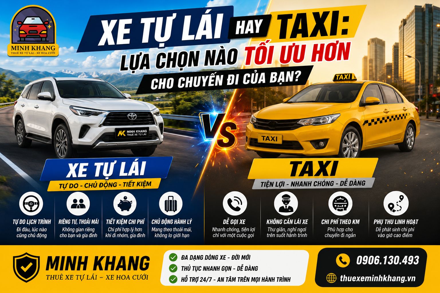 Thuê xe tự lái hay đi taxi: Lựa chọn nào tối ưu hơn cho chuyến đi của bạn?