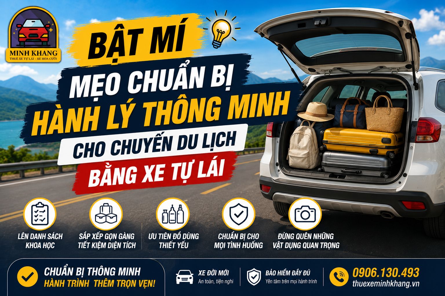 Bật mí mẹo chuẩn bị hành lý thông minh cho chuyến du lịch bằng xe tự lái