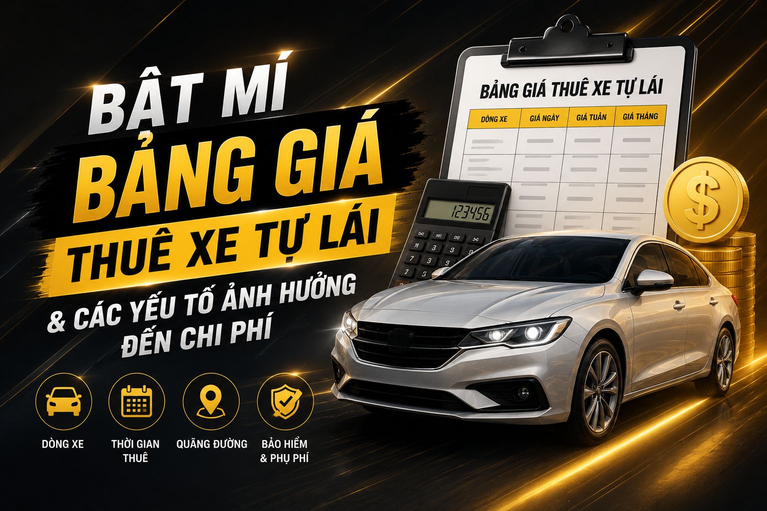 Bảng giá thuê xe tự lái & các yếu tố ảnh hưởng đến chi phí
