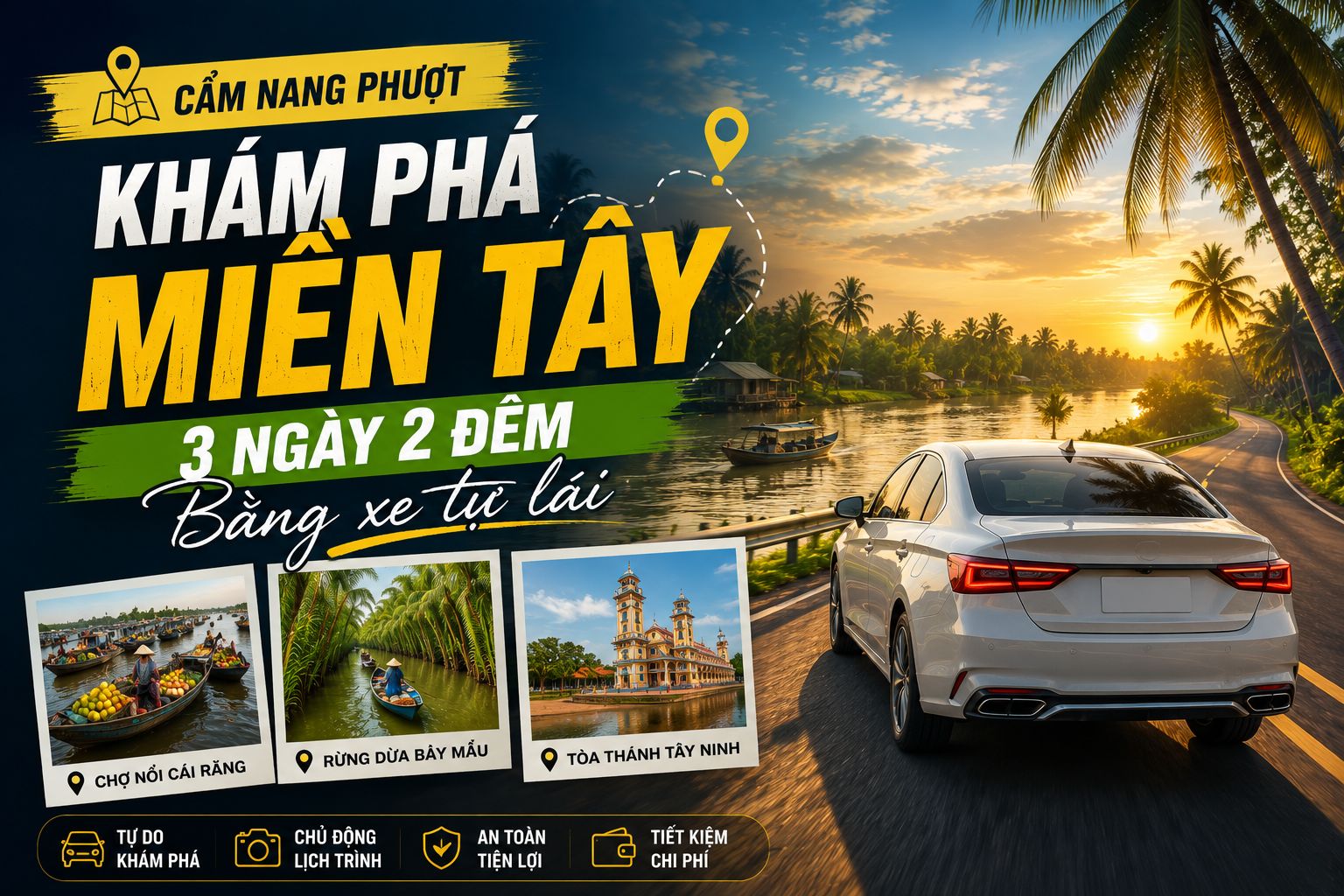 Cẩm nang phượt: Khám phá Miền Tây 3 ngày 2 đêm bằng xe tự lái