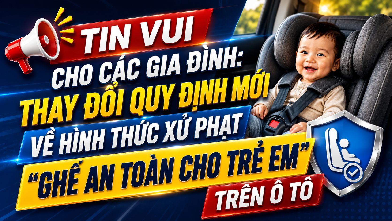 Tin vui cho các gia đình: Thay đổi quy định mới về hình thức xử phạt "Ghế an toàn cho trẻ em" trên ô tô - Thuê Xe Minh Khang